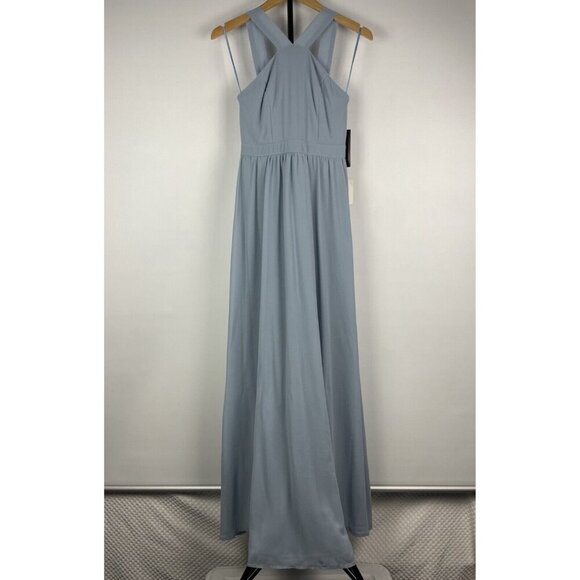 Lulu’s Light‎ Blue Air of Romance Halter Neckline Maxi Flowy Dress Size XS - Picture 1 of 11